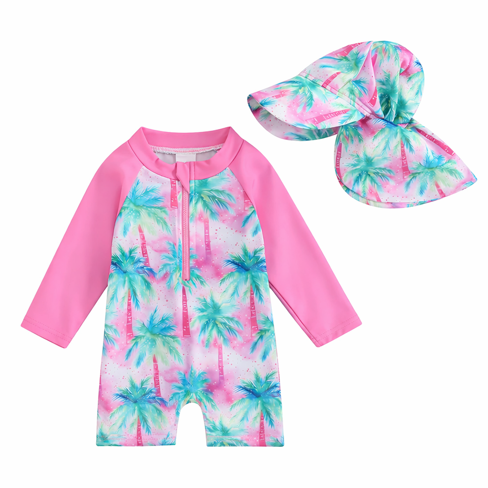Maillot de bain bebe anti-UV manches longues avec chapeau Kalinatur