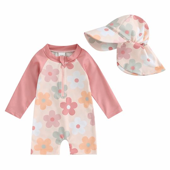 Maillot de bain bebe anti-UV manches longues avec chapeau Kalinatur