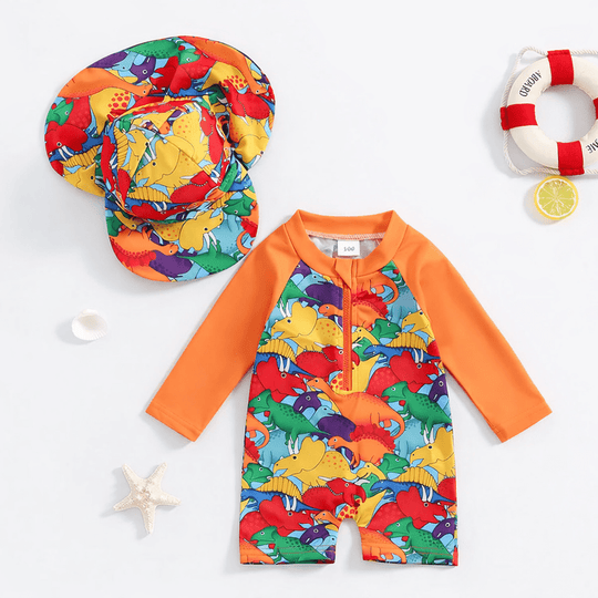 Maillot de bain bebe anti-UV manches longues avec chapeau Kalinatur
