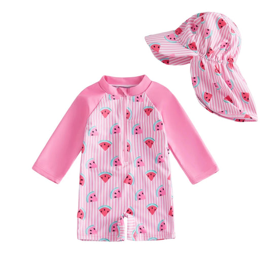 Maillot de bain bébé anti-UV manches longues avec chapeau | UPF50+ Kalinatur