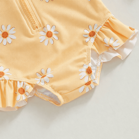 Maillot de bain bébé fille anti-UV manches longues avec chapeau Kalinatur