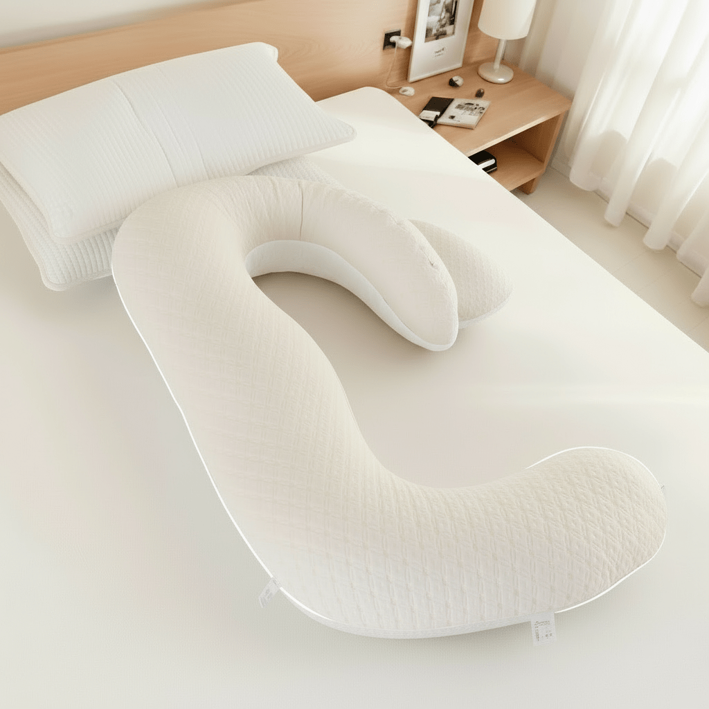 Almohada de embarazo suave y ajustable – Almohada ergonómica de maternidad para un sueño reparador