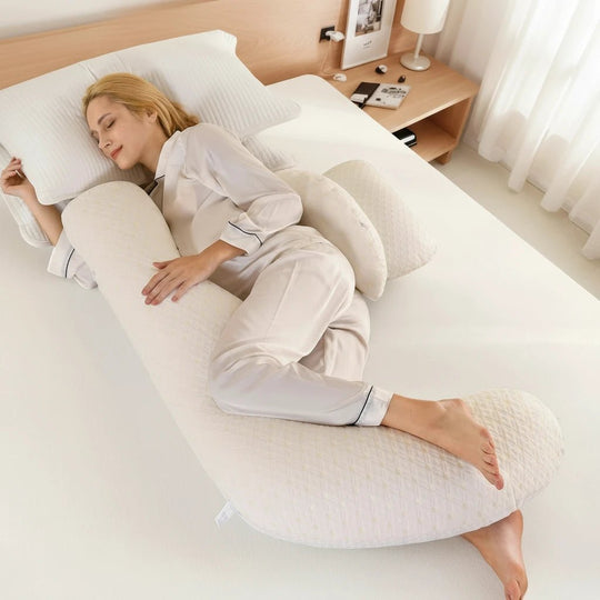 Almohada de embarazo suave y ajustable – Almohada ergonómica de maternidad para un sueño reparador