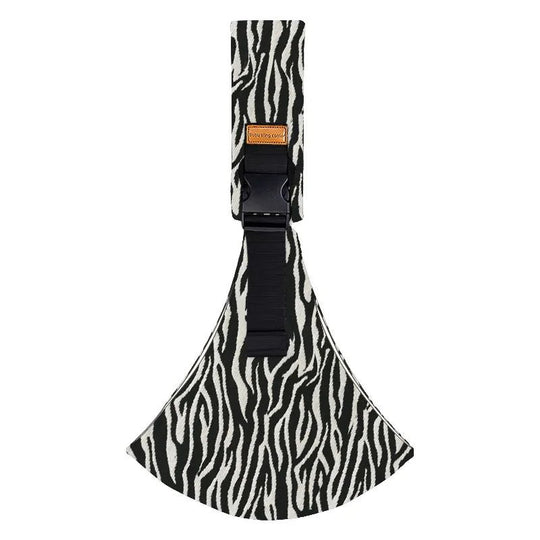 Harnais de sécurité pour bébé Kalinatur, motif zébré noir et blanc, avec fermeture à boucle solide.