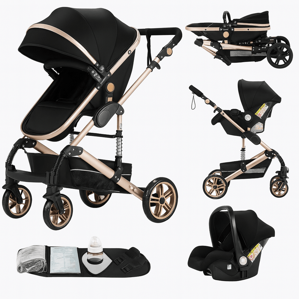 Poussette Bébé 3 en 1 Kalinatur™ – Légère, Pliable et Confortable dès la Naissance Kalinatur