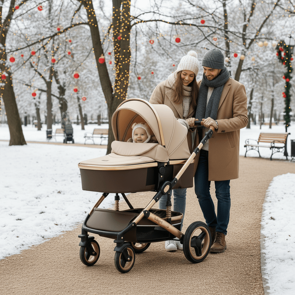 Poussette Bébé 3 en 1 Multifonction Kalinatur™ – Pliable, Tout-Terrain et Confort Absolu dès la Naissance