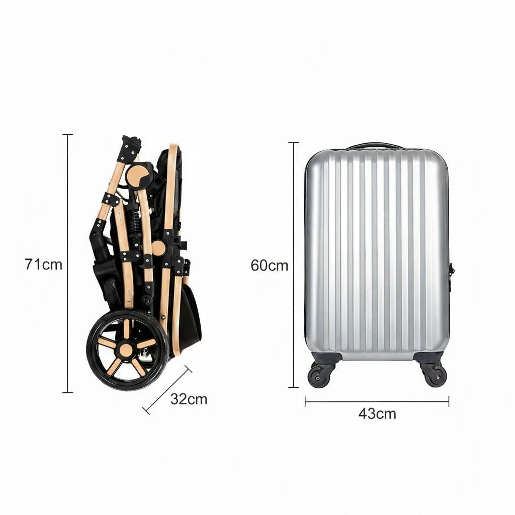 Poussette Bébé 3 en 1 Multifonction Kalinatur™ – Pliable, Tout-Terrain et Confort Absolu dès la Naissance
