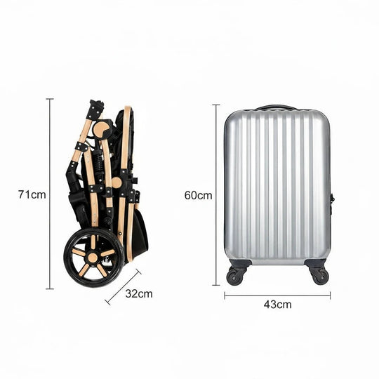 Poussette Bébé 3 en 1 Multifonction Kalinatur™ – Pliable, Tout-Terrain et Confort Absolu dès la Naissance