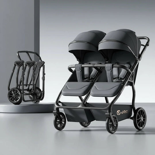 Poussette Jumelle Haut de Gamme, Siège Réversible & Design Luxe