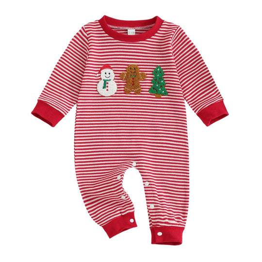 Pijamas navideños para bebés de 0 a 18 meses: algodón suave y elástico, mangas largas, bordado de árbol de Navidad | Pijamas navideños para bebés de 0 a 18 meses: algodón suave y elástico, mangas largas, bordado de árbol de Navidad |