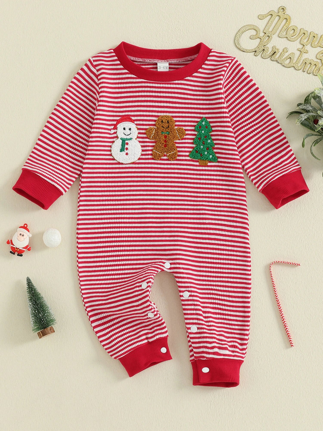 Pijamas navideños para bebés de 0 a 18 meses: algodón suave y elástico, mangas largas, bordado de árbol de Navidad | Pijamas navideños para bebés de 0 a 18 meses: algodón suave y elástico, mangas largas, bordado de árbol de Navidad |