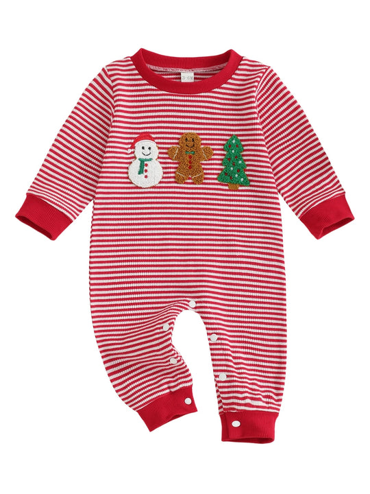 Pijamas navideños para bebés de 0 a 18 meses: algodón suave y elástico, mangas largas, bordado de árbol de Navidad | Pijamas navideños para bebés de 0 a 18 meses: algodón suave y elástico, mangas largas, bordado de árbol de Navidad |