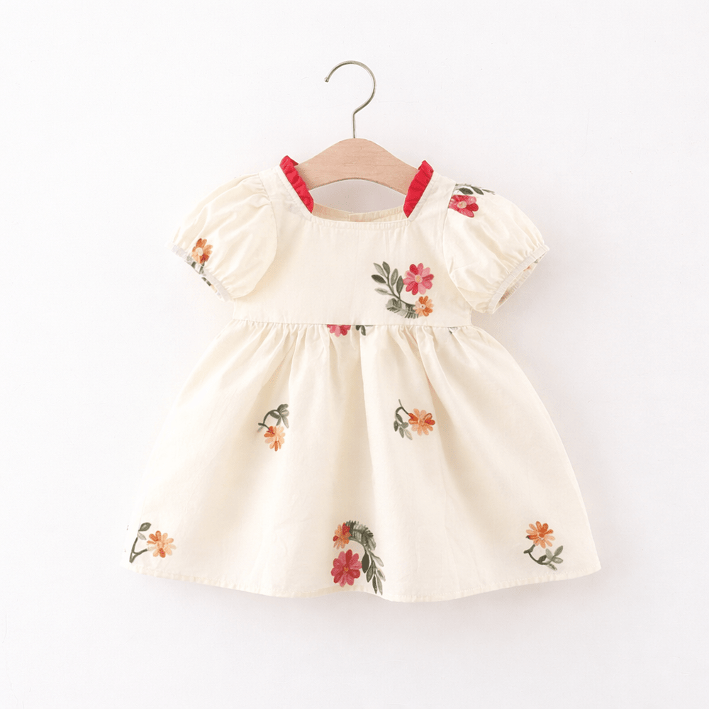 robe bébé fille cérémonie blanche fleurs brodées
