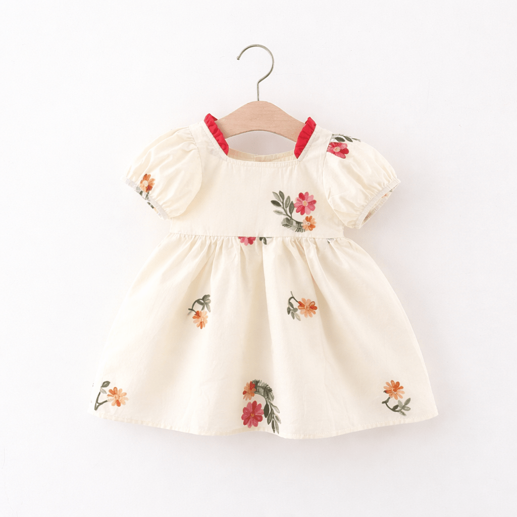 robe bébé fille cérémonie blanche fleurs brodées
