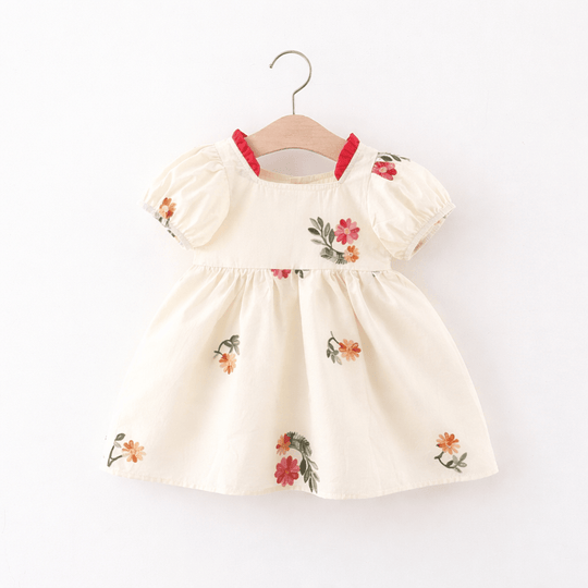 robe bébé fille cérémonie blanche fleurs brodées
