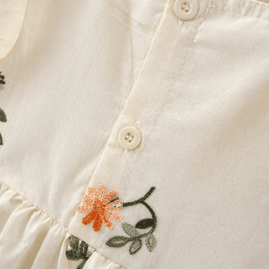 robe bébé fille fleurs brodées détail poitrine
