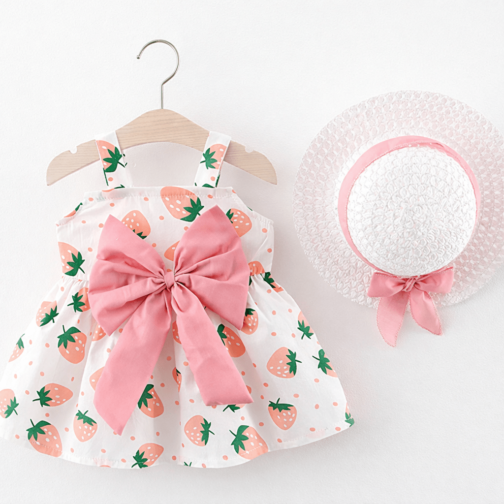 Robe Bébé Fille Bretelles Fraises Kalinatur