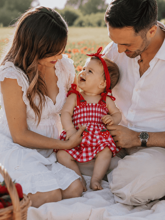 Robe Bébé Fille Vichy Rouge Fraises