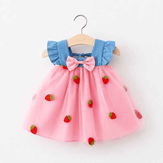 robe rose motif fraise