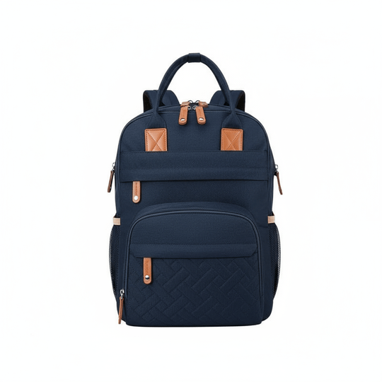 Sac à dos à langer bleu marine imperméable avec poches multiples – Kalinatur