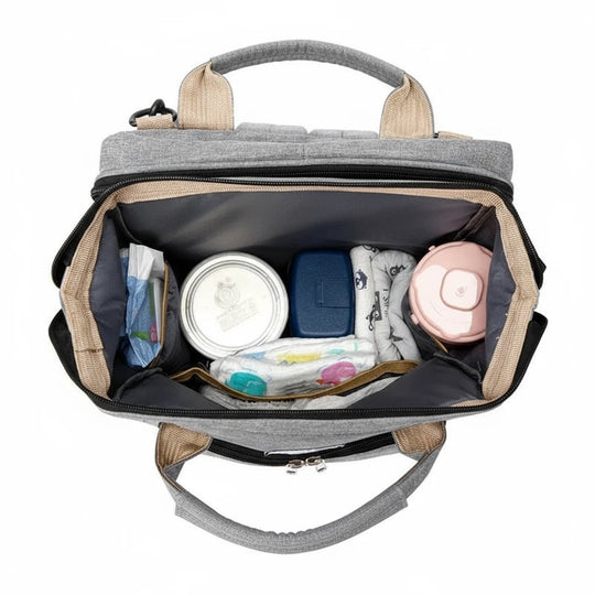Diaper Bag with Integrated Baby Bed – Large Capacity, Insulated Pockets and Waterproof Fabric | Kalinatur™