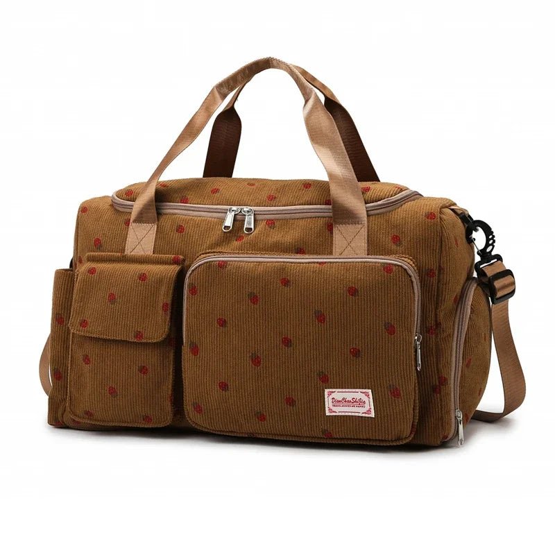 2025 Corduroy Travel Diaper Bag – Large Capacity, Shoe Compartment, Chic &amp; Casual Style | Kalinatur™ 