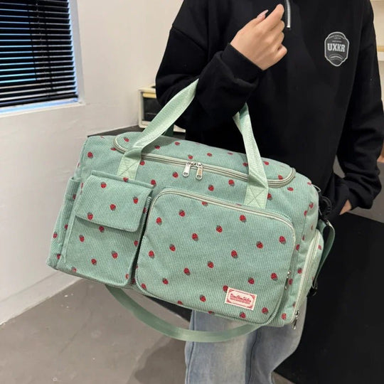 2025 Corduroy Travel Diaper Bag – Large Capacity, Shoe Compartment, Chic &amp; Casual Style | Kalinatur™ 