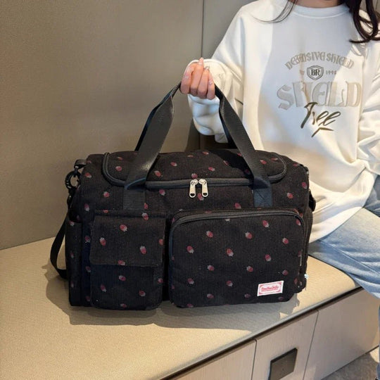 2025 Corduroy Travel Diaper Bag – Large Capacity, Shoe Compartment, Chic &amp; Casual Style | Kalinatur™ 