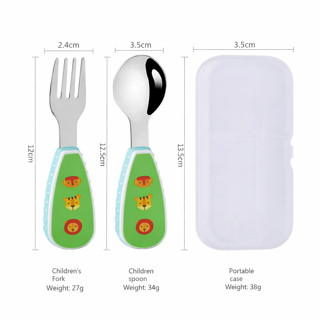 Set Cuillère et Fourchette Bébé en Acier Inoxydable Kalinatur