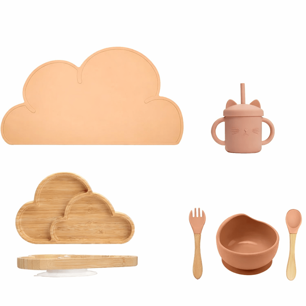 Set Repas Bébé Dinosaure en Silicone et Bambou Kalinatur