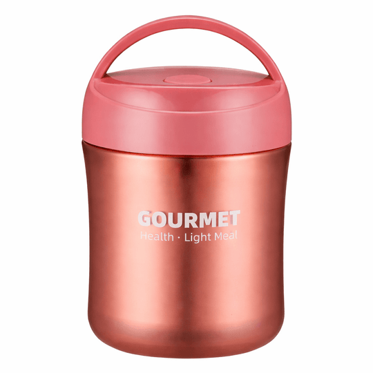 Thermos alimentaire 500 ml en acier inoxydable rouge avec couvercle et poignée pour transporter soupe et repas chauds