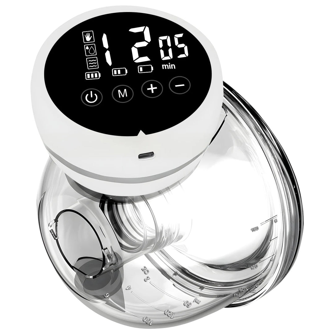 Tire-lait électrique mains libres avec écran LED affichage digital, niveaux réglables et modes multiples, portable et silencieux