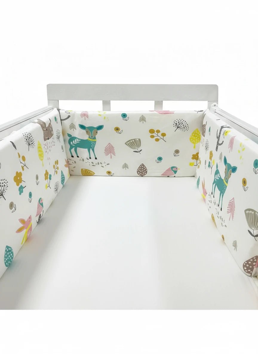 Protector de cuna estampado para bebé – Algodón suave y lavable
