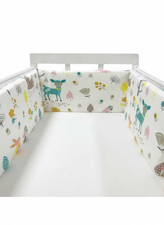 Protector de cuna estampado para bebé – Algodón suave y lavable