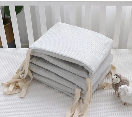 Protector de cuna de algodón, transpirable y lavable