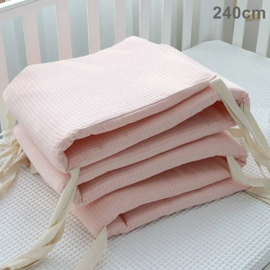 Protector de cuna de algodón, transpirable y lavable