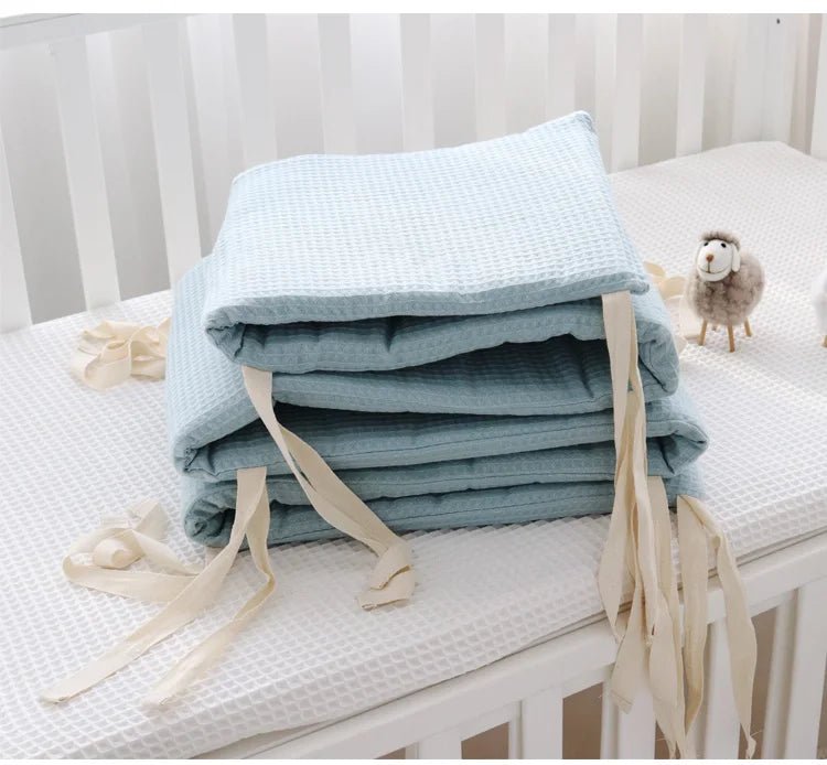 Protector de cuna de algodón, transpirable y lavable