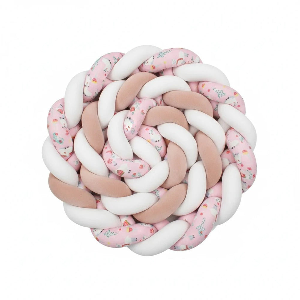 Tresse de lit bébé 1 à 4 mètres – Tresse imprimée en coton doux et respirant | Protection moelleuse pour berceau et lit bébé