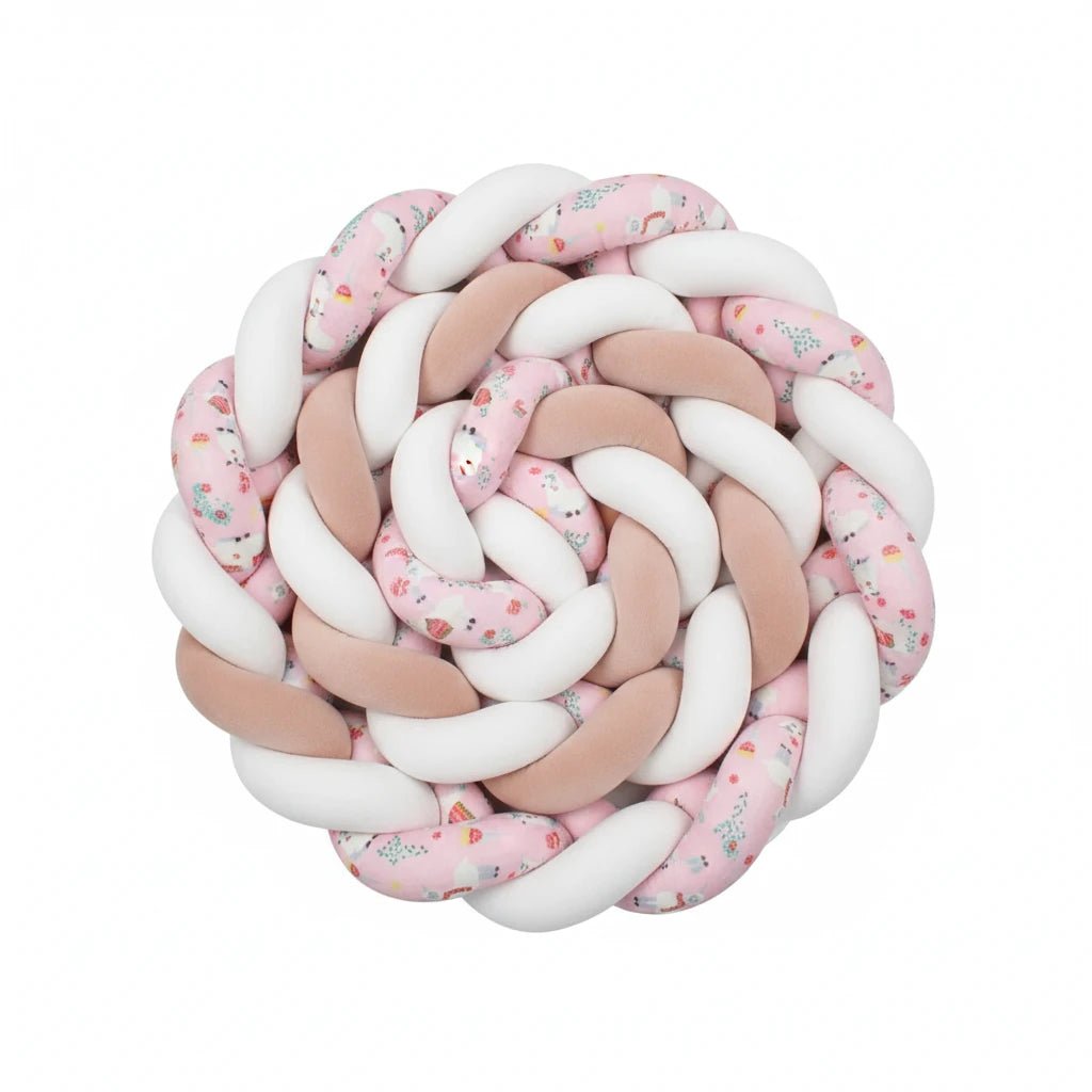 Tresse de lit bébé 1 à 4 mètres – Tresse imprimée en coton doux et respirant | Protection moelleuse pour berceau et lit bébé