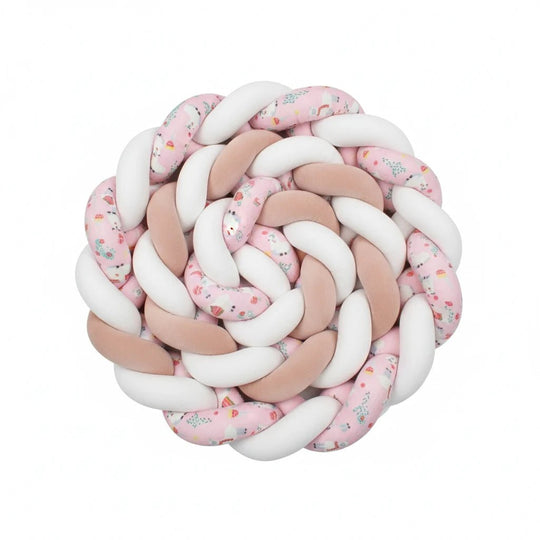 Tresse de lit bébé 1 à 4 mètres – Tresse imprimée en coton doux et respirant | Protection moelleuse pour berceau et lit bébé