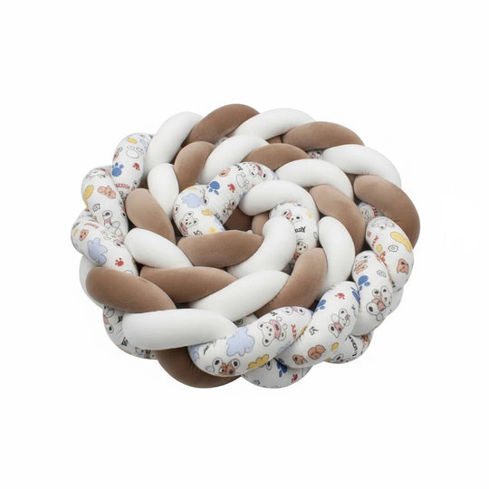 Tresse de lit bébé 1 à 4 mètres – Tresse imprimée en coton doux et respirant | Protection moelleuse pour berceau et lit bébé