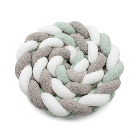 Tresse de lit bébé 2 mètres – Tresse de protection coton doux et respirant | Tour de lit tressé pour berceau et lit bébé