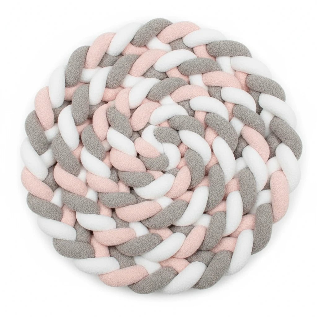 Tresse de lit bébé 2 mètres – Tresse de protection coton doux et respirant | Tour de lit tressé pour berceau et lit bébé