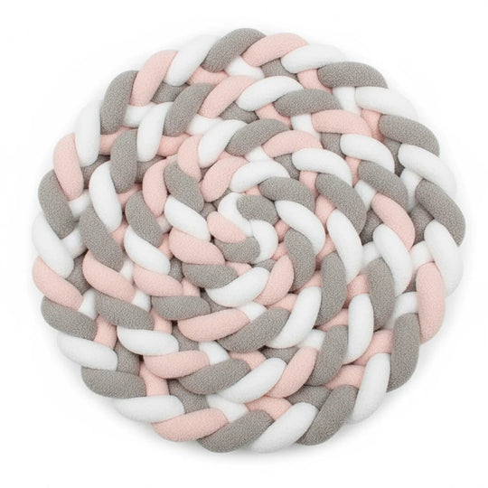 Tresse de lit bébé 2 mètres – Tresse de protection coton doux et respirant | Tour de lit tressé pour berceau et lit bébé