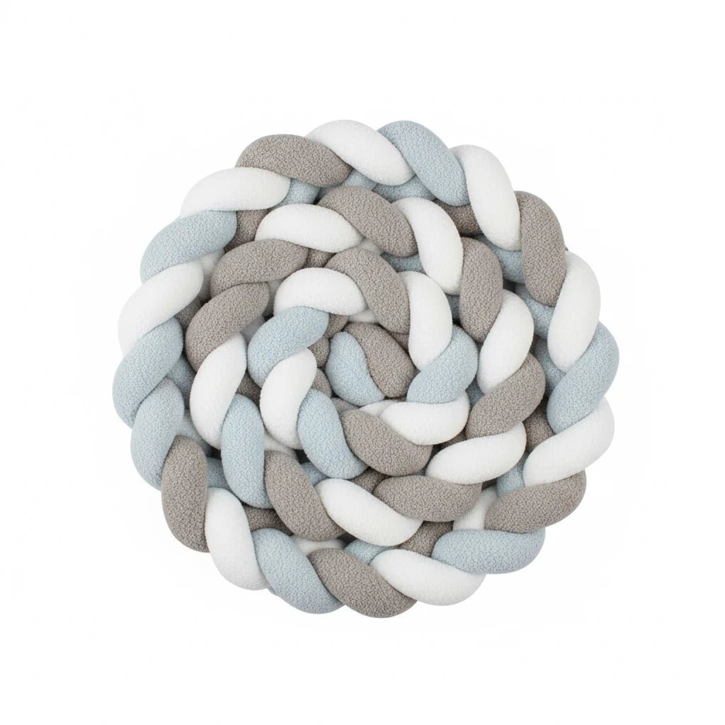 Tresse de lit bébé 2 mètres – Tresse de protection coton doux et respirant | Tour de lit tressé pour berceau et lit bébé