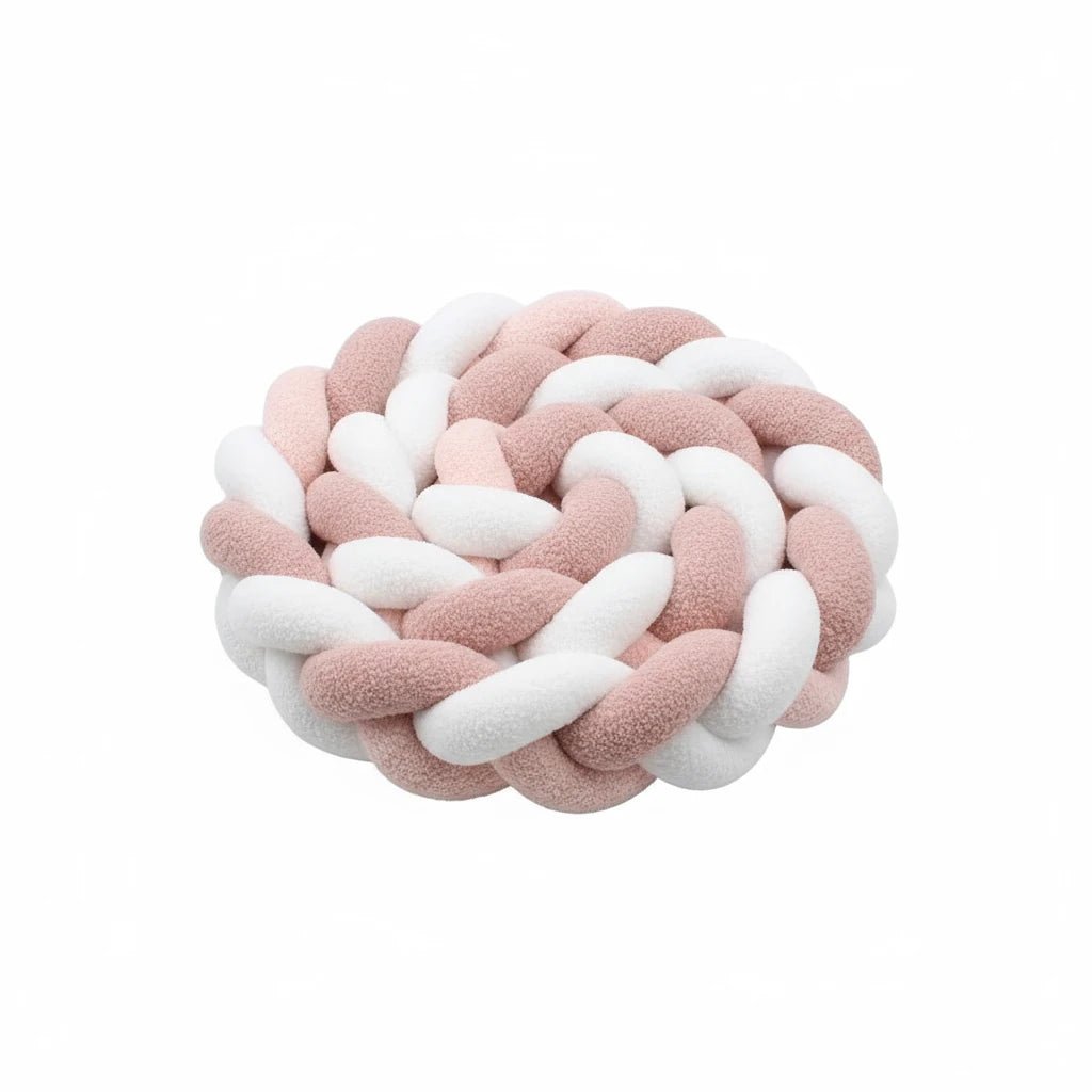 Tresse de lit bébé 2 mètres – Tresse de protection coton doux et respirant | Tour de lit tressé pour berceau et lit bébé