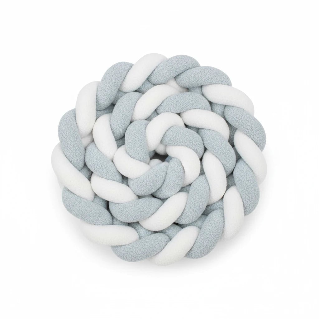 Tresse de lit bébé 2 mètres – Tresse de protection coton doux et respirant | Tour de lit tressé pour berceau et lit bébé