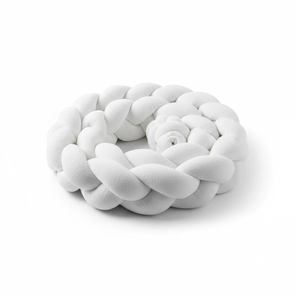 Tresse de lit bébé 2 mètres – Tresse de protection coton doux et respirant | Tour de lit tressé pour berceau et lit bébé