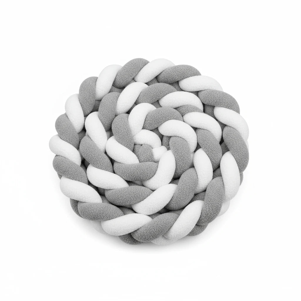 Tresse de lit bébé 2 mètres – Tresse de protection coton doux et respirant | Tour de lit tressé pour berceau et lit bébé