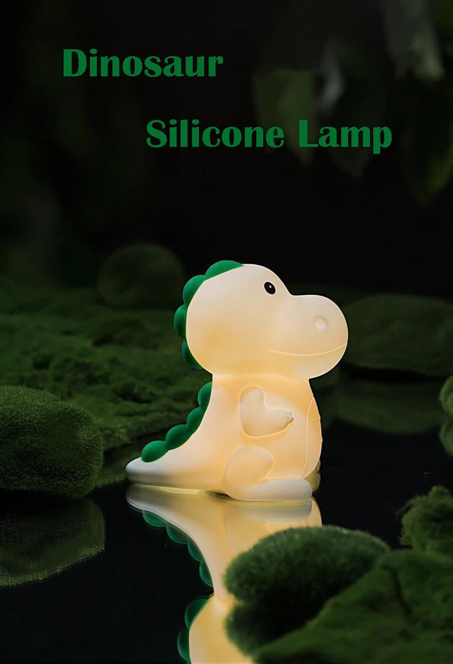 Veilleuse Dinosaure Bébé Kalinatur™ | Lampe de Nuit Silicone Douce, Rechargeable USB, Multicolore & Sans Onde